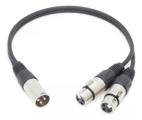 Cable Canon Xlr Macho A Dos Hembras Balanceado 40 Cm 