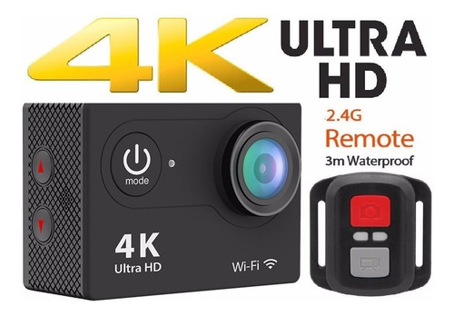 Cámara Video Acción 4k Wifi, 16mpx, 30 Mts + Control Remoto