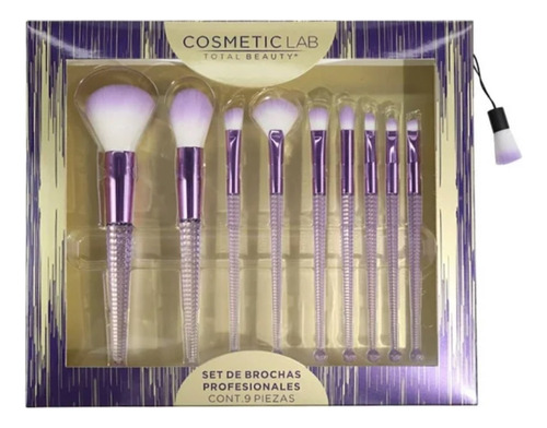 Set Brochas Cosmetic Lab Trendy 9 Pzas Regalo Para Pareja 