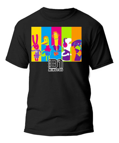 Playera Negra Estampado 31 Min 100% Algodón 06