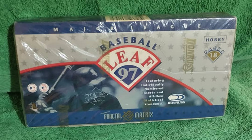 Caja Donruss Leaf 1997 Beisbol. Sellada. 18 Paquetes.