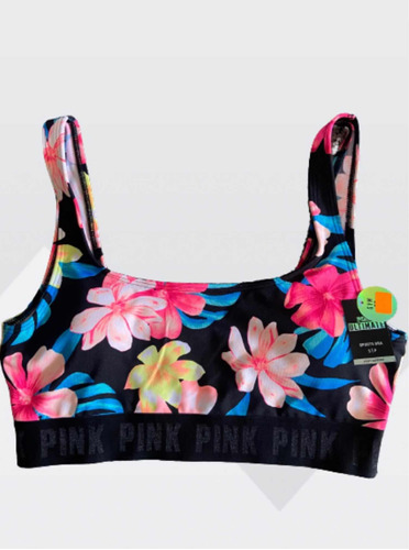 Top Sport Gym Victorias Secret Pink Floreado