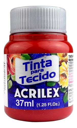 Tinta Tecido 37 Ml Vermelho Profundo 632 Acrilex