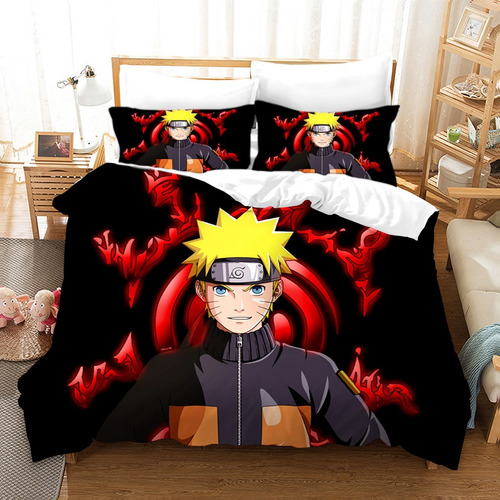 Ropa De Cama Naruto, Funda De Edredón, Doble Tamaño,3 Piezas