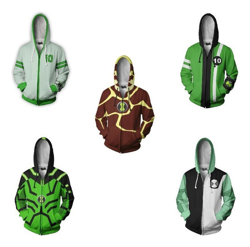 Sudadera Con Capucha Y Cremallera Ben10 Alien Hero Tian Xiao
