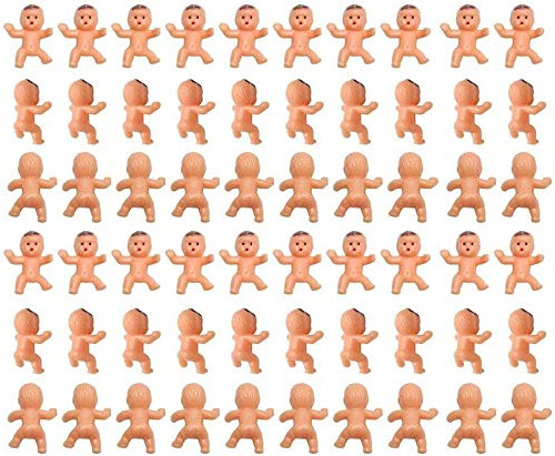 60 Mini Bebs De Plstico Para Baby Shower, Juego De Cubitos D