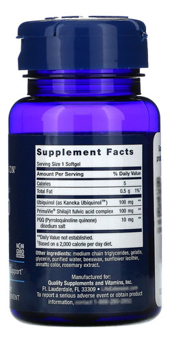 Kit 2x Ubiquinol 100mg Com Pqq 10mg 30 Softgels Life Eua