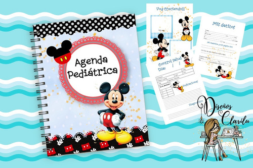 Kit Imprimible Agenda Pediatrica Digital Scrapbook Mickey