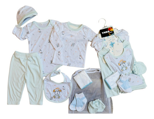 Ajuar Primera Muda Set X9 Piezas Algodón Para Bebe