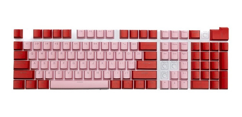 Imagen 3 de 3 de Keycaps Set Color Rojo + Rosado Pastel