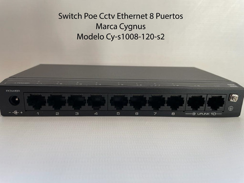 Imagen 3 de 10 de Switch Poe Cctv Ethernet 8 Puertos Cygnus Cy-s1008-120-s2