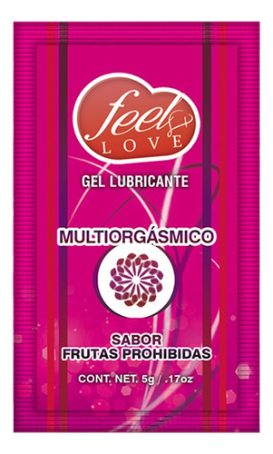 Lubricante Gel Multiorgásmico Fruta Comestible 5ml Feelmaxx