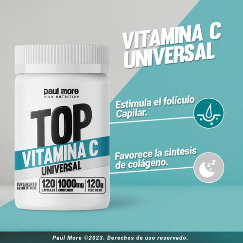Imagen 2 de 6 de Vitamina C 120 Cápsulas 1000 Mg Capsulas