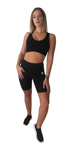 Imagen 1 de 5 de Conjunto Calza Ciclista Deportiva + Top Deportivo Dama Gdo