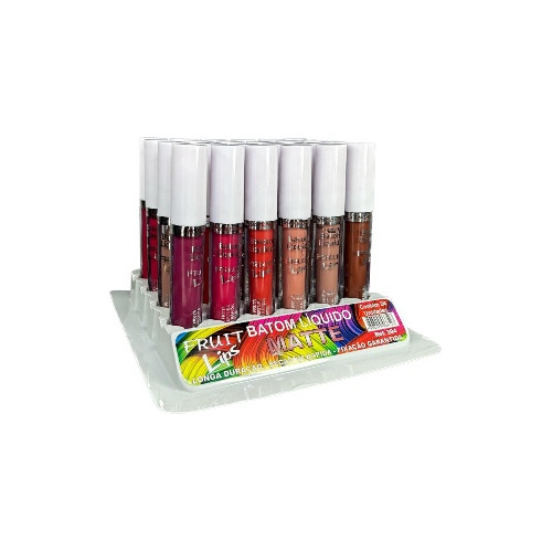 Box C/24 Unidades De Batom Líquido Lips Fruit Kyrav