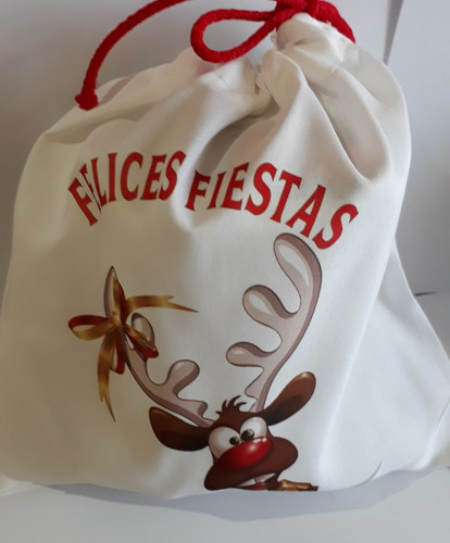 Bolsa De Tela Navidad - Navideñas 35cmx45cm ----10 Bosas---