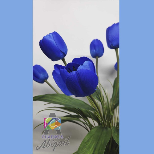 Tulipanes Azules, Arreglo Decorativo Artificial Super Reales | Meses sin  intereses