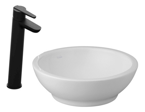 Bacha De Baño Ferrum Tori Y Griferia Hidromet Flat Negro