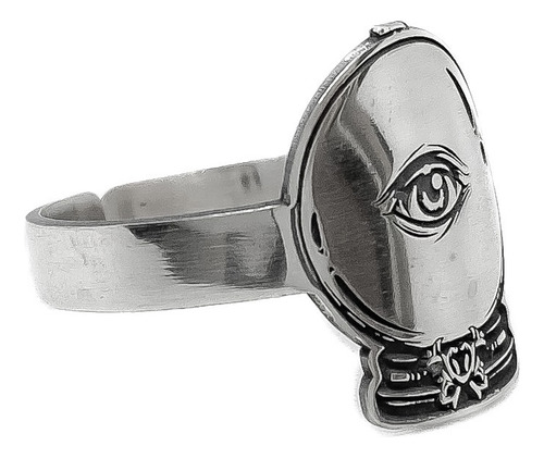 Anillo Bola De Cristal Clarividencia Futuro Plata 925 Plata 925 B - Mediano Plata 925
