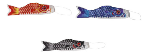 3 Piezas Japón Koi Fish Flag Carp Windsock Streamer