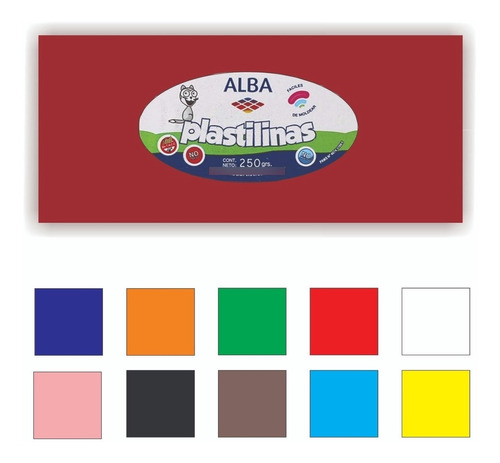 Plastilina Alba 250gr Colores Surtido Profesional No Tóxico
