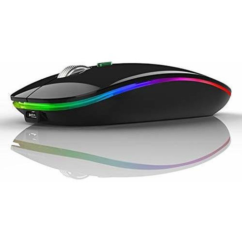 Mouse Tenmos Usb Recargable 2.4ghz Led Bluetooth -negro