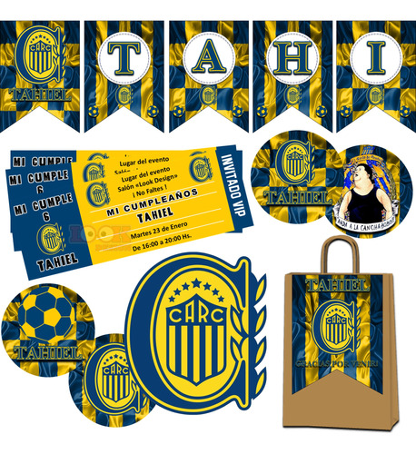 Kit Imprimible Candybar Rosario Central Fútbol 100% Editable