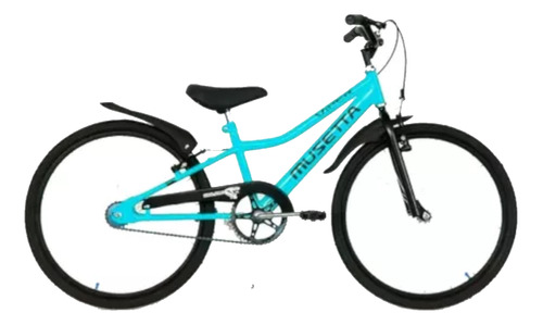 Bicicleta Musetta Viper Rodado 26 Cuadro Bajo De Acero Con Pie De Apoyo Guardabarros Color Celeste