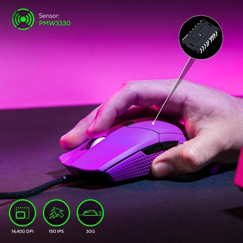 Mouse gamer de juego VSG Aurora púrpura austral