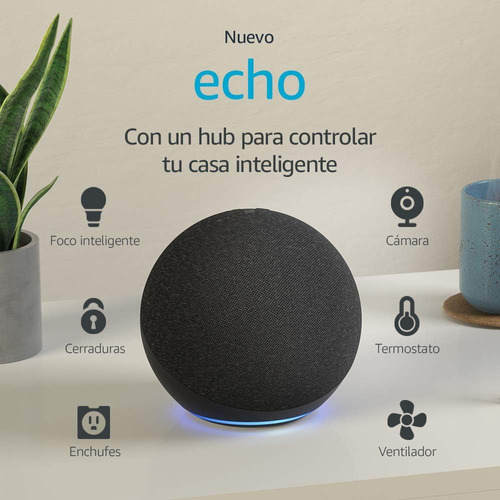 Echo 4ta Generación Con sonido de alta calidad hub de smart home y Alexa Charcoal
