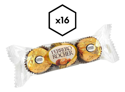 Bombon Ferrero Rocher Caja X16 U Chocolate Avellana Golosina