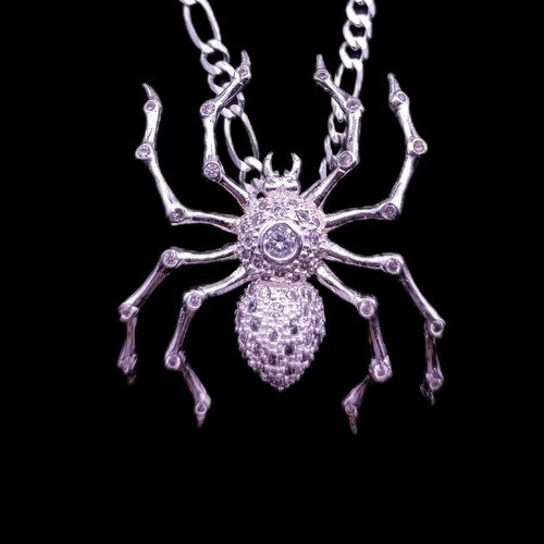 Dije Araña De Araña 100% Plata Con Zirconia