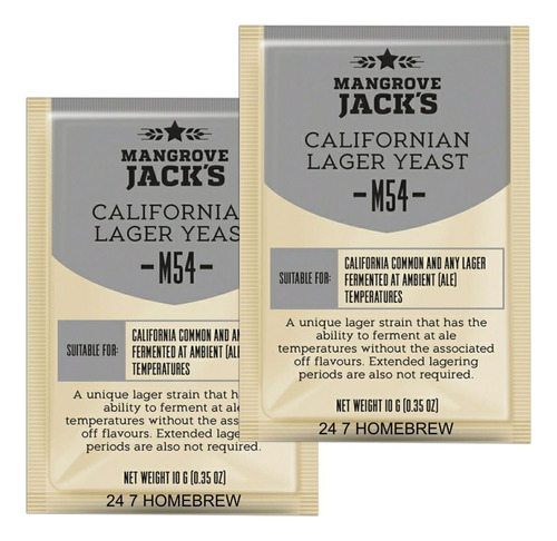 2x Mangrove Jack's Craft Serie Levadura M54 Lager 0.35 Oz