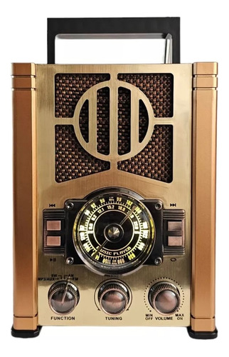 Radio Vintage Am Y Fm Parlante Bt Recargable  Ns-6619bt