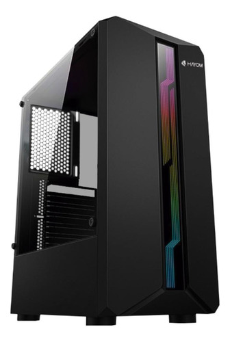 Gabinete Gamer Led Rgb Hayom Gb1724 Preto Vidro Temperado