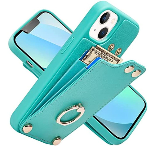 Lameeku Funda Tipo Cartera Compatible Con iPhone 13, Funda D