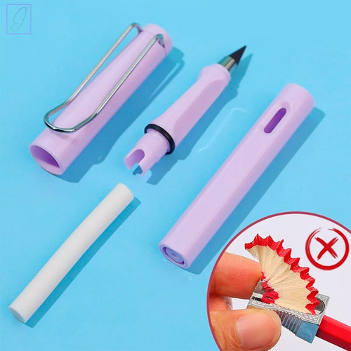 Kit 12 Lápis De Cor Ponta Infinita Com Borracha Ponta Fina