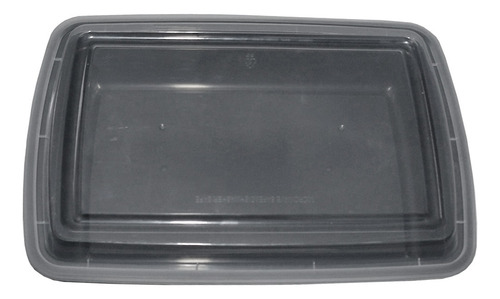 Contenedor Reutilizable P/ Comida Recipiente 58 Oz 50 Color Negro