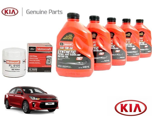 Kit 5w30 Sintético Kia Rio Sedan 1.6l 2018 Original Premium