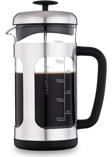 Prensa Francesa De Acero Inoxidable 34 Oz Cafetera Easyworkz