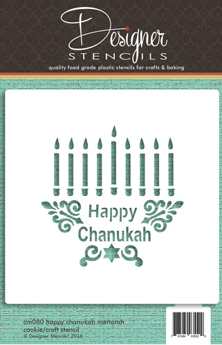 Plantilla Galleta Manualidad Happy Chanukah Menorah Cm080