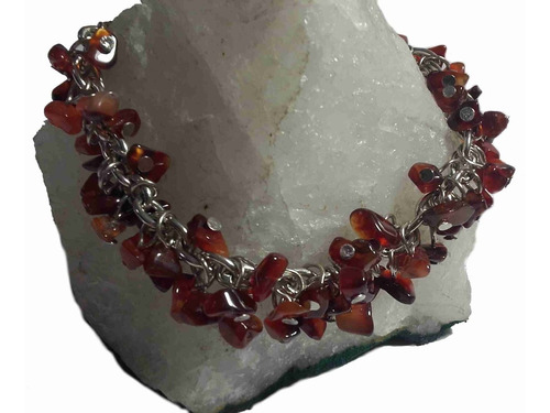 Psc1546 Pulsera Piedra Agata Carnelian 