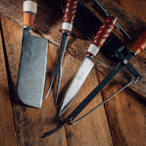 Cuchillos Para Asado Kit Artesanal 5 Piezas
