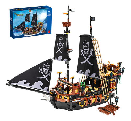Juego De Bloques De Construcción Barco Pirata 1328 Piezas
