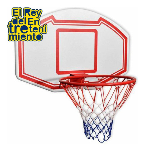 Imagen 3 de 4 de Tablero Basket + Aro + Soporte Pared + Red + Pelota - El Rey