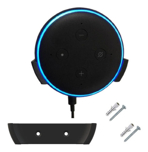 Suporte De Parede Amazon Alexa 3ger - Echo Dot + Parafusos Cor Preto