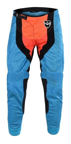 Imagen 3 de 3 de Pantalon Motocross Troy Lee Se Air Squadra Celeste/naranja