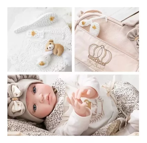 Boneca Reborn Silicone Bebê Realista Princesa Com Acessórios em