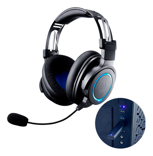 Headset Gamer Audio-technica Premium Ath-g1wl Wireless Pc Ma Cor Preto Cor da luz Branco