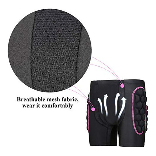 Ohmotor Pantalones Cortos Protectores Acolchados 3d Hip Butt